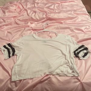 Women’s white and black striped top!